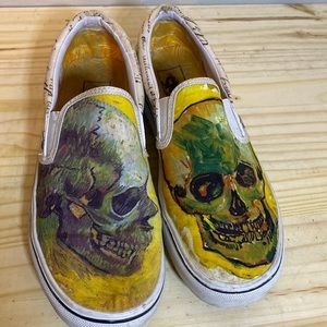 Van Gogh Skull Vans slip ons Women’s 8.5/Men’s 7
